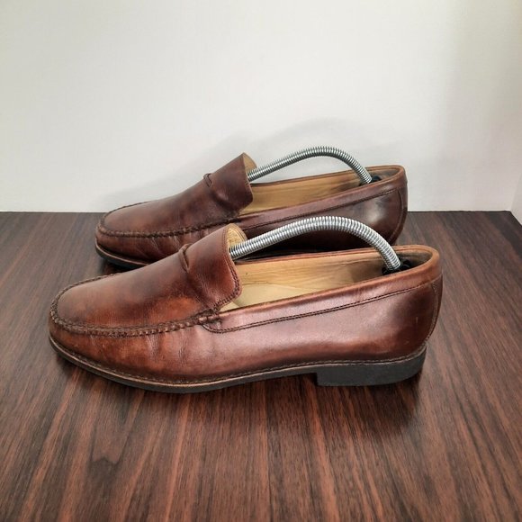 Johnston Murphy Ainsworth Mens Size 9.5 Shoes Brown Leather Sheepskin Loafers main image 11